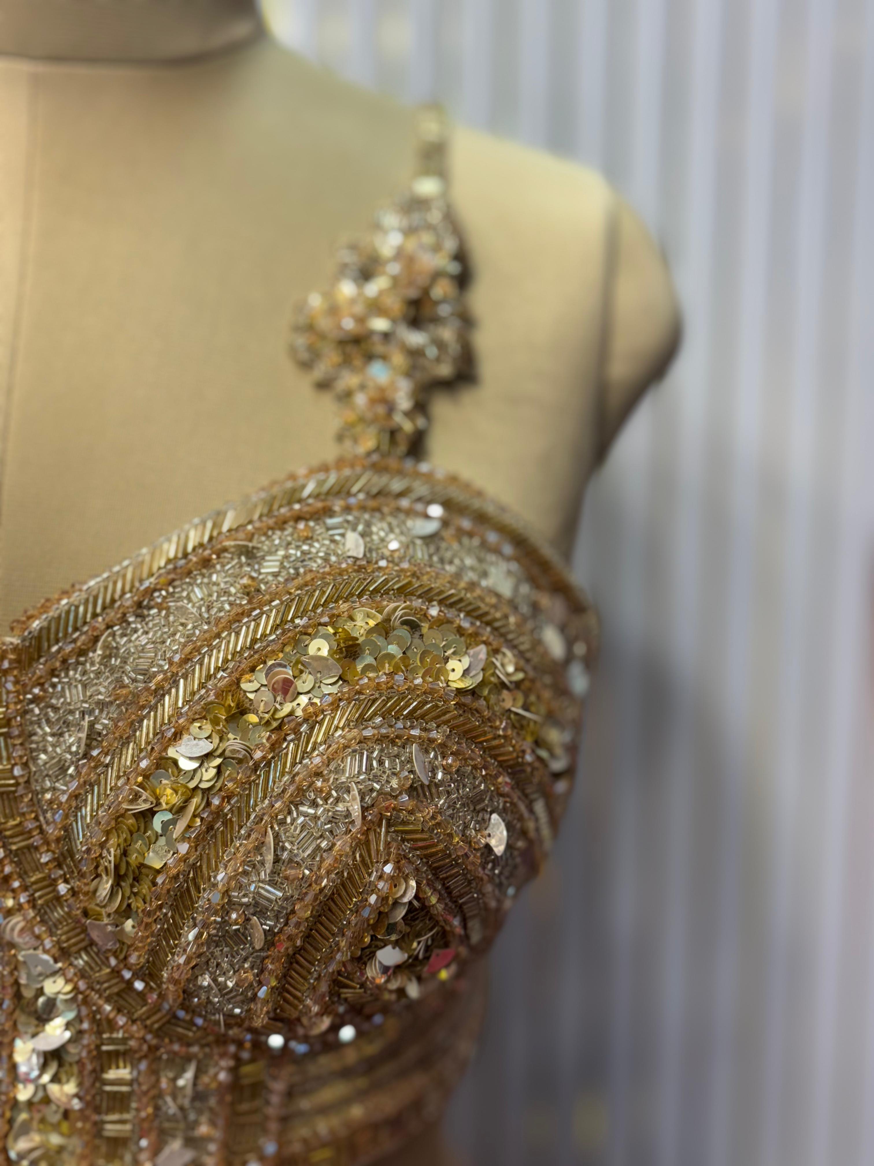 Liquid Gold Sculptural Blouse