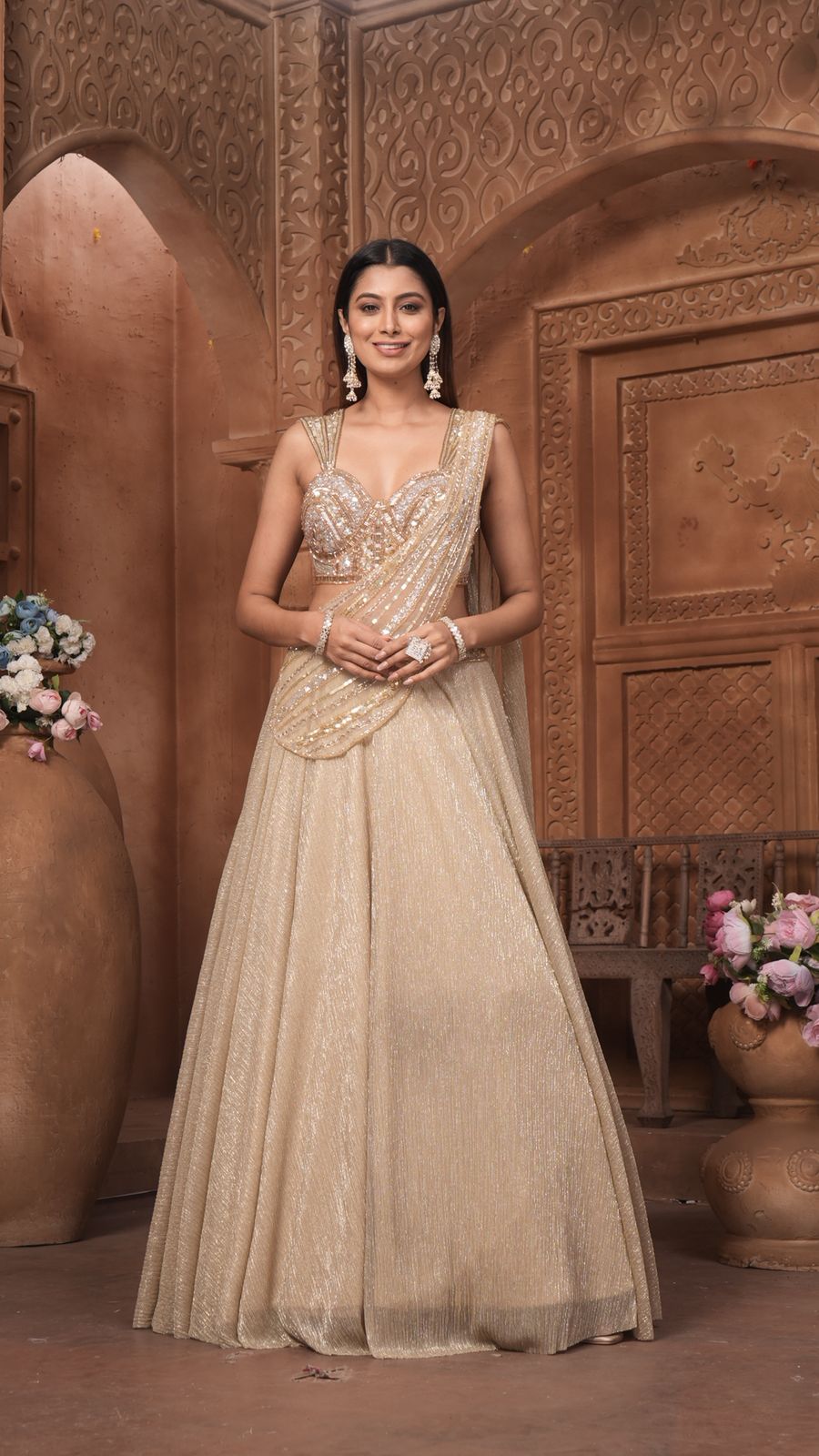 The 'Zarina' Sequin & Shimmer Lehenga Set