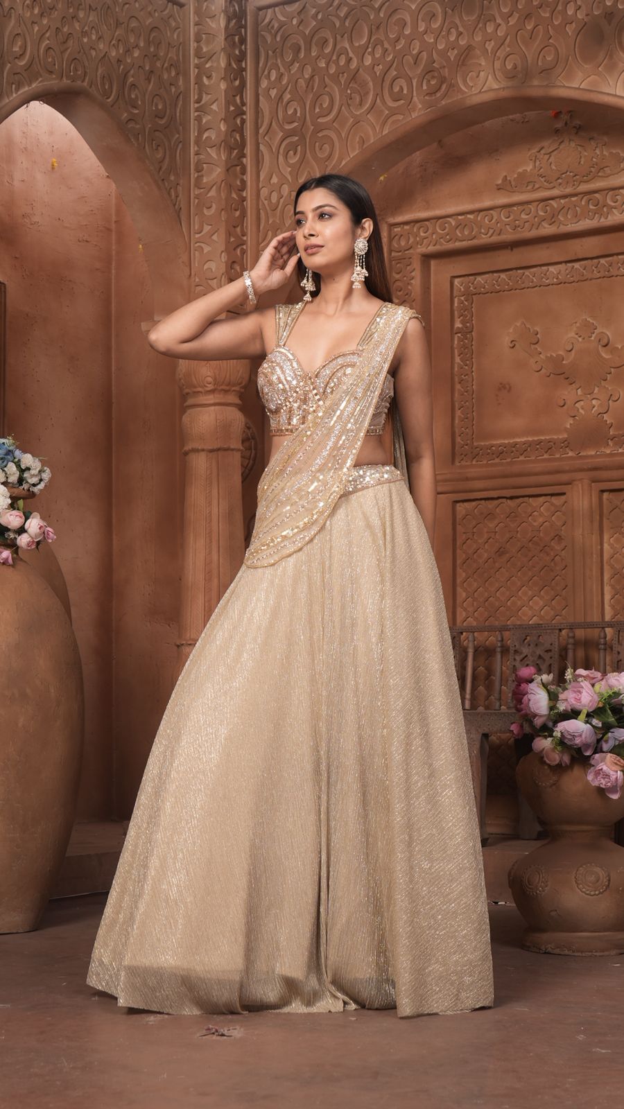 The 'Zarina' Sequin & Shimmer Lehenga Set