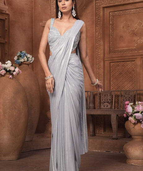 The Silver Moonlight Pre-Draped Saree
