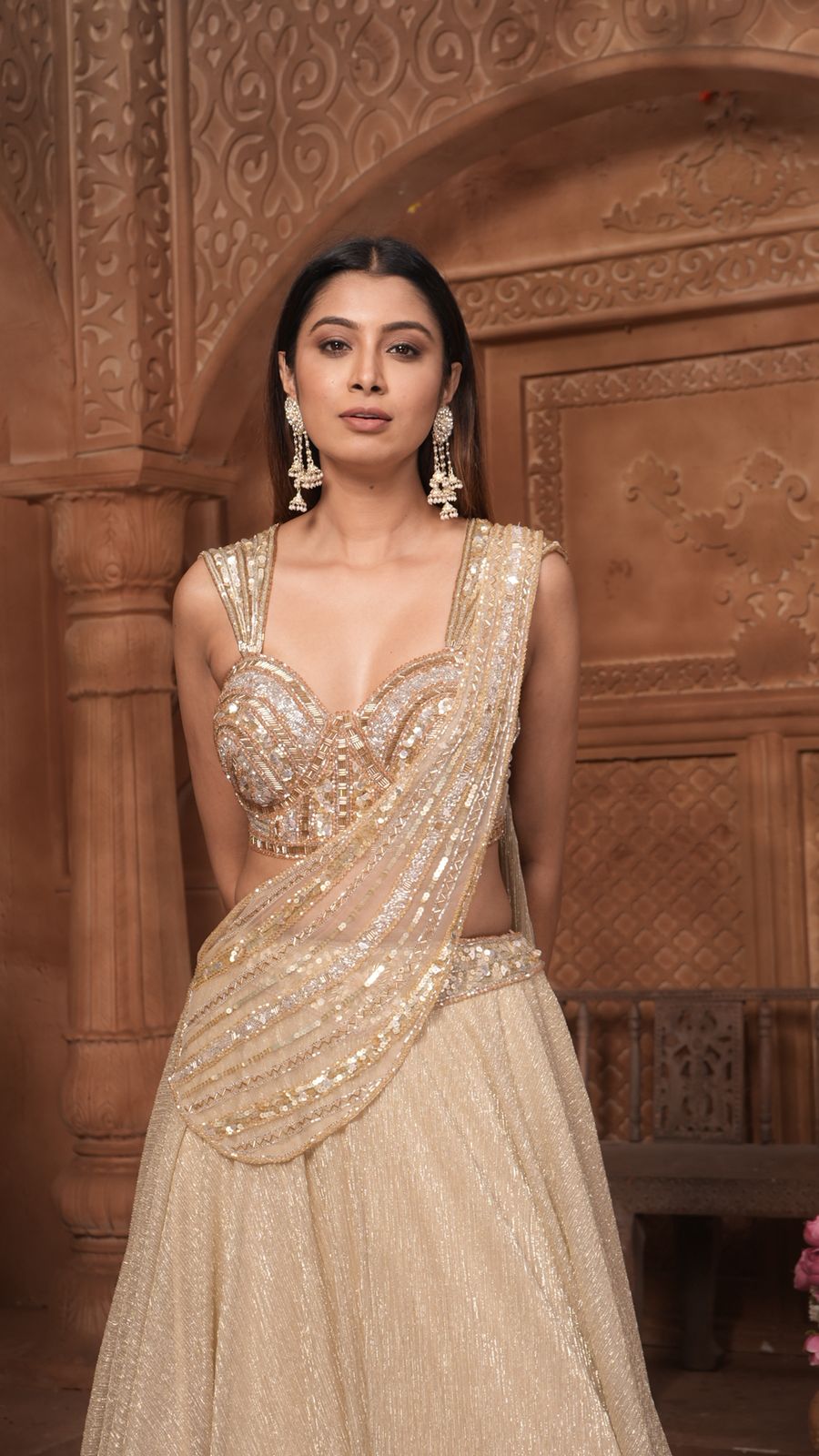 The 'Zarina' Sequin & Shimmer Lehenga Set