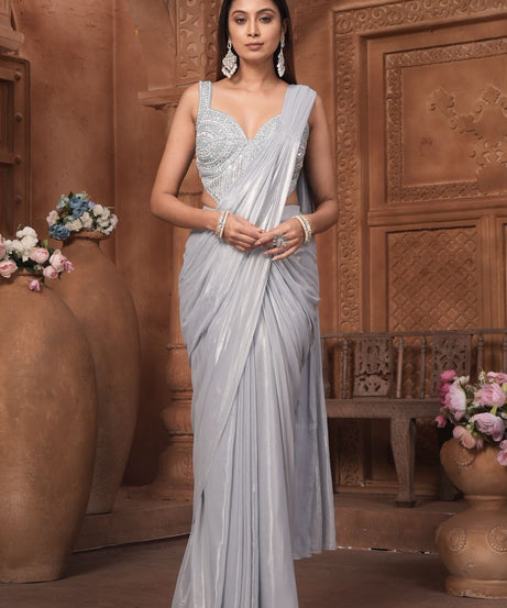 The Silver Moonlight Pre-Draped Saree