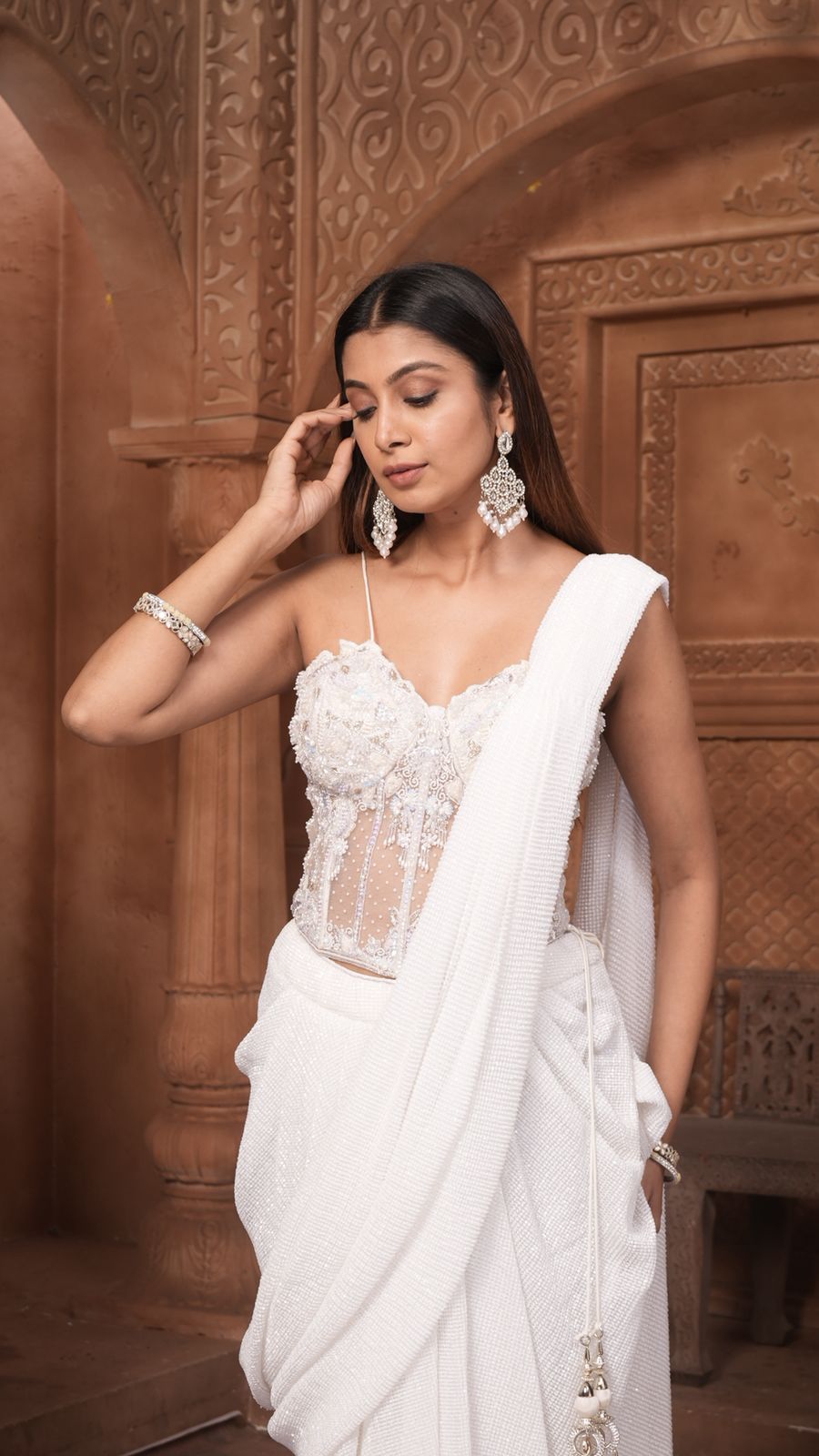 The Ivory Seraphina Saree Set