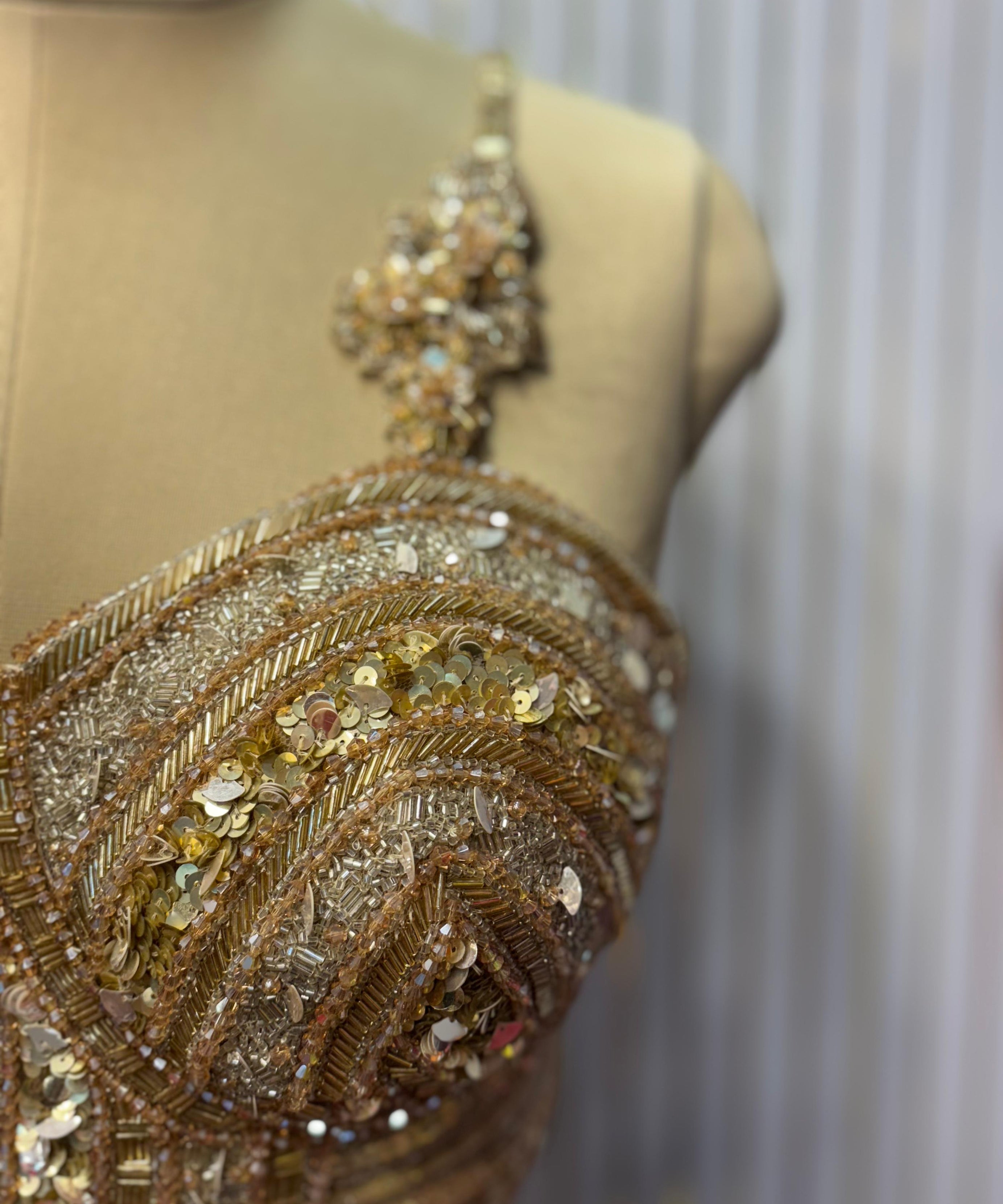 Liquid Gold Sculptural Blouse