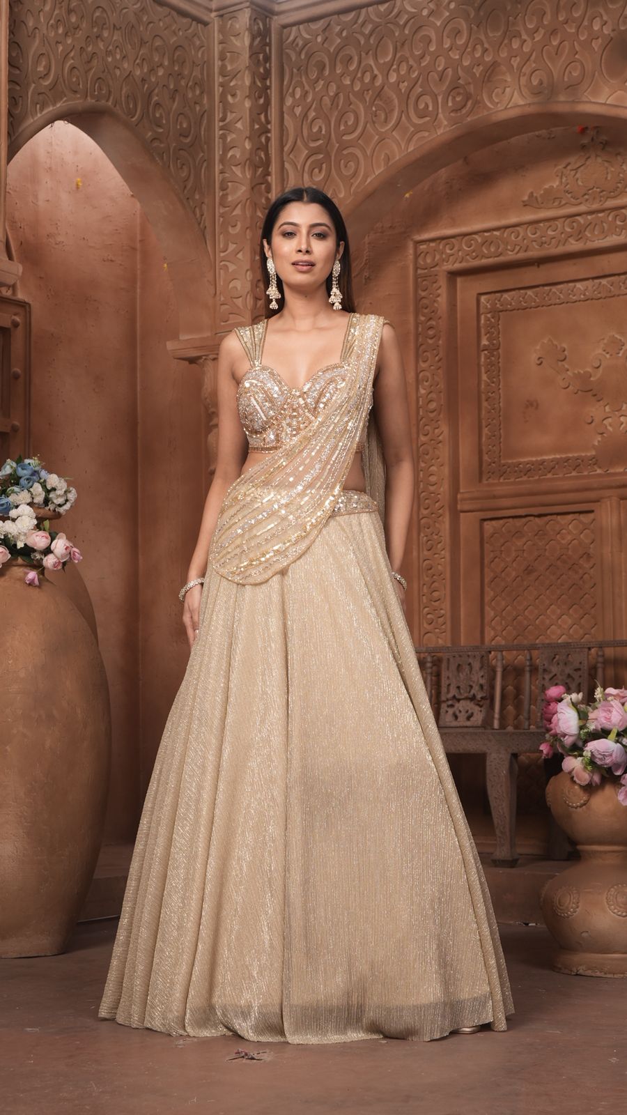 The 'Zarina' Sequin & Shimmer Lehenga Set