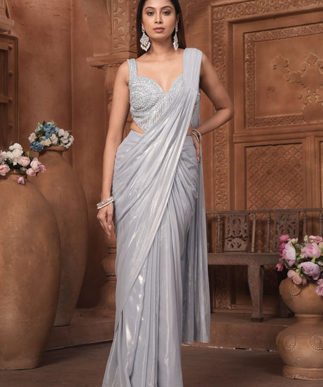 The Silver Moonlight Pre-Draped Saree