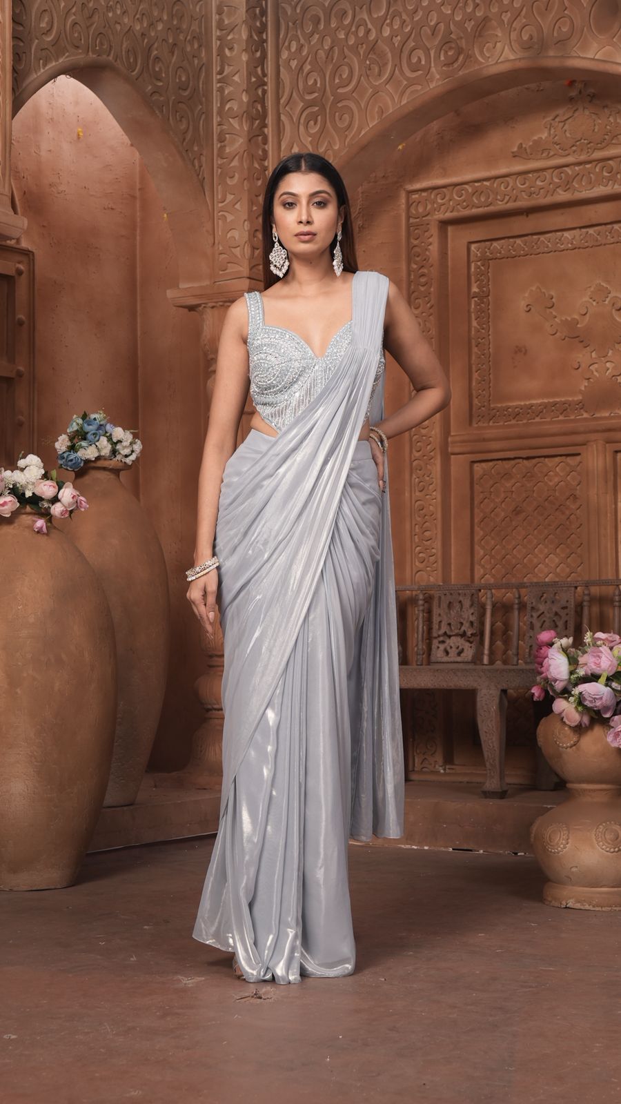 The Silver Moonlight Pre-Draped Saree