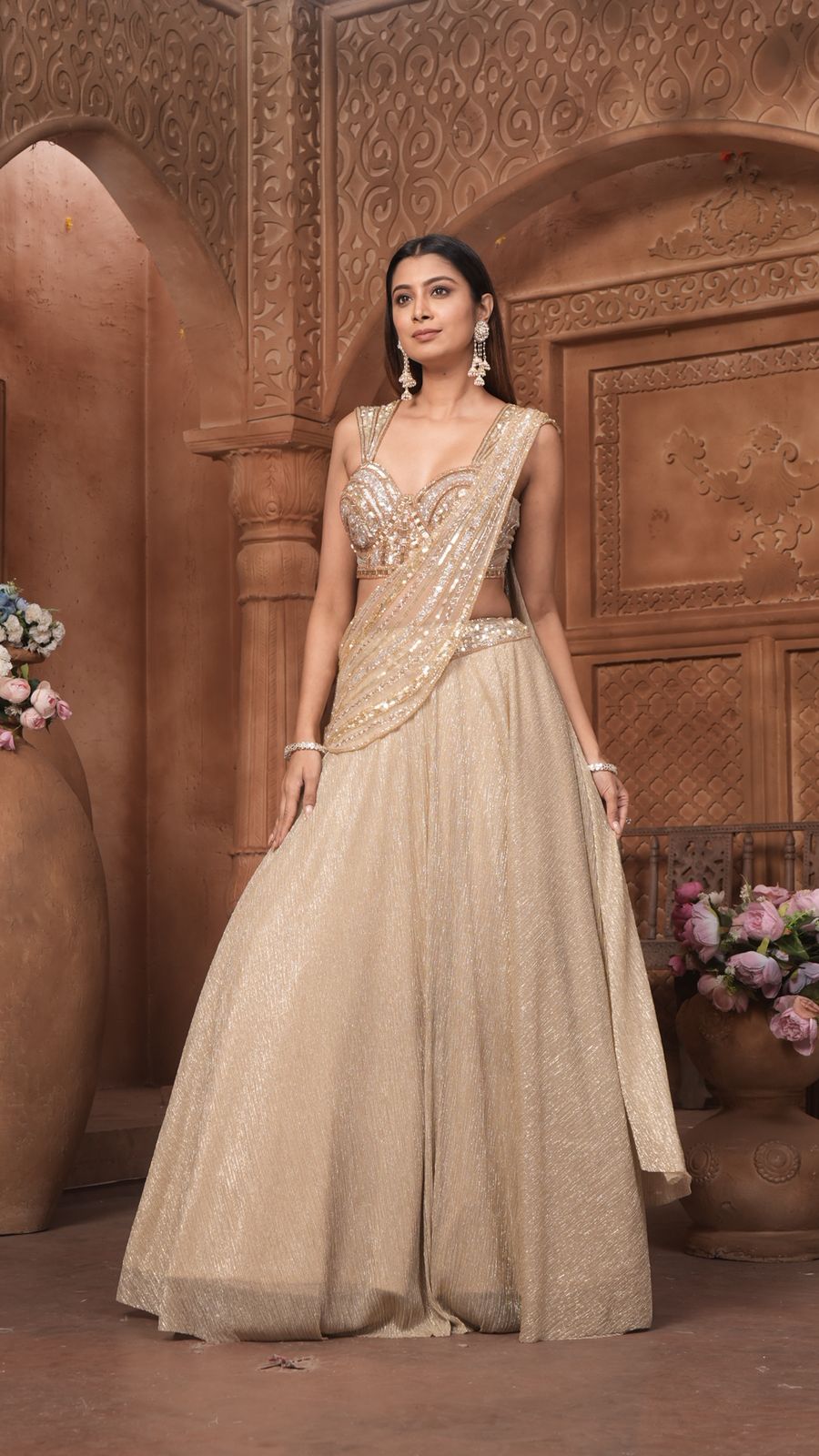 The 'Zarina' Sequin & Shimmer Lehenga Set