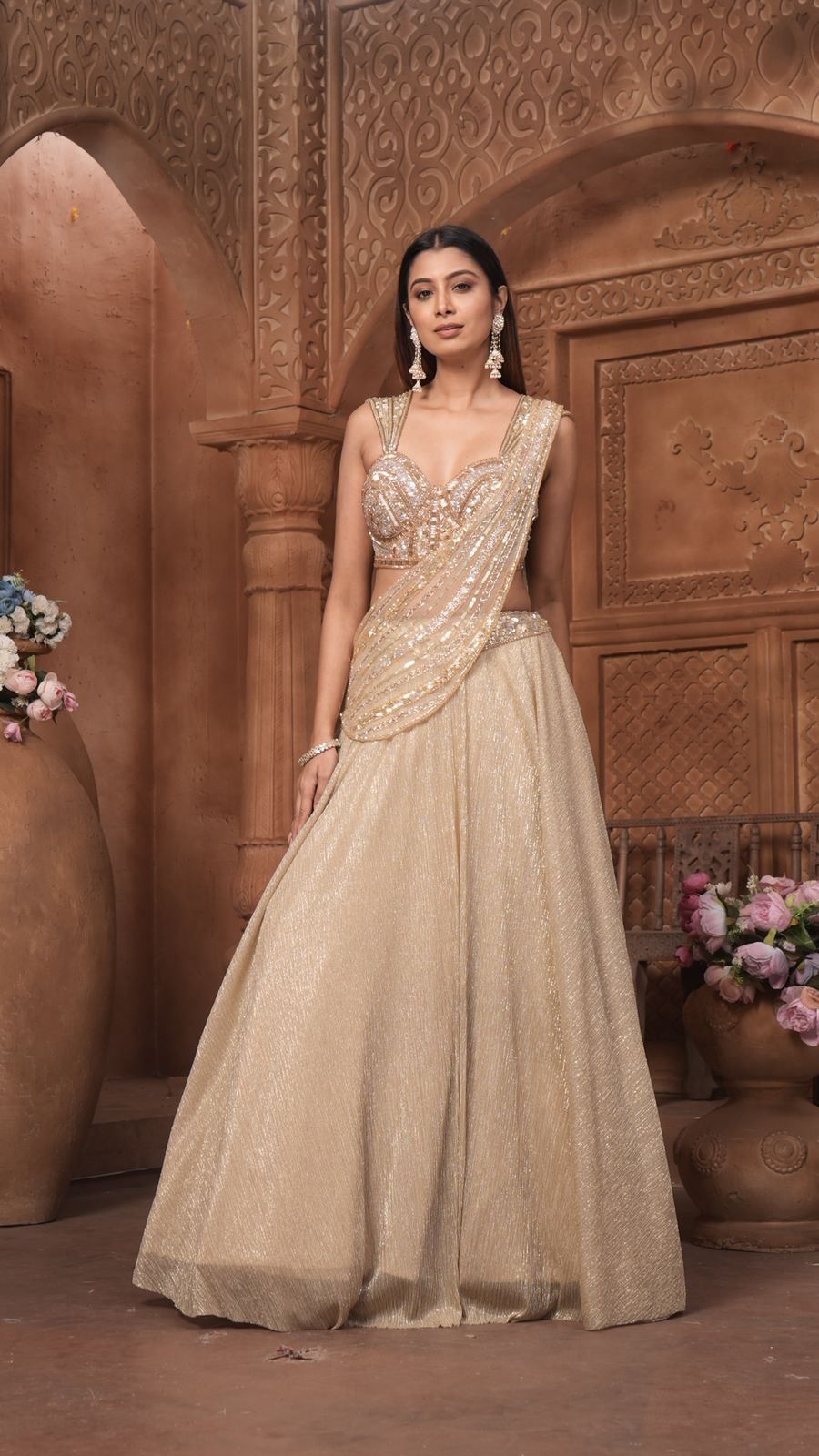 The 'Zarina' Sequin & Shimmer Lehenga Set