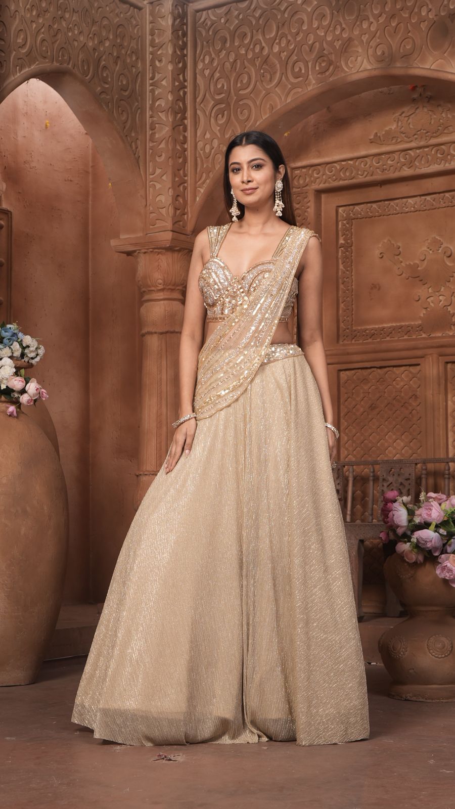 The 'Zarina' Sequin & Shimmer Lehenga Set